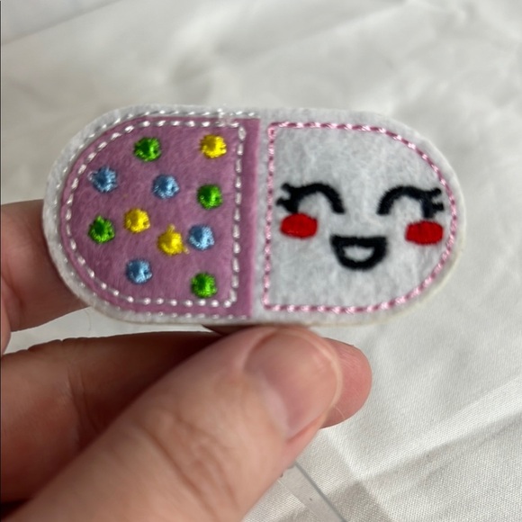 Cute Smiling Badge Reel with Colorful Dots - Picture 2 of 5